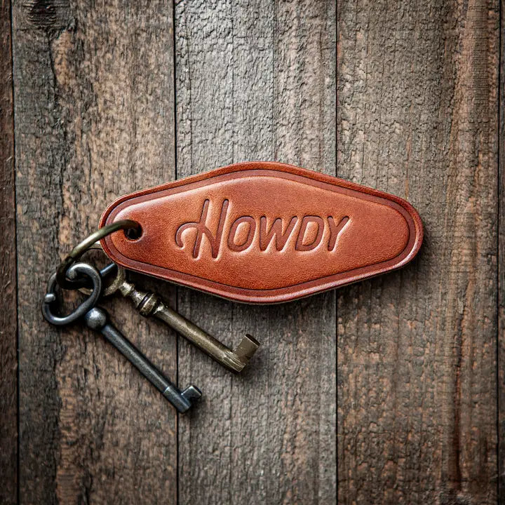 Howdy Leather Keychain